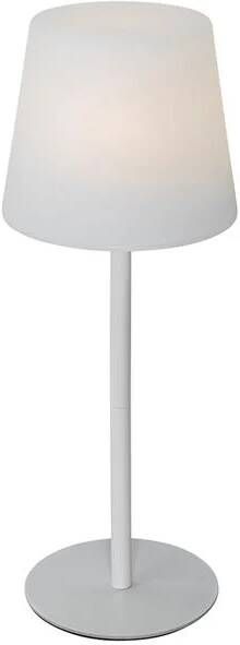 QAZQA Tafellamp wit oplaadbaar incl. LED en dimmer IP54 Jude