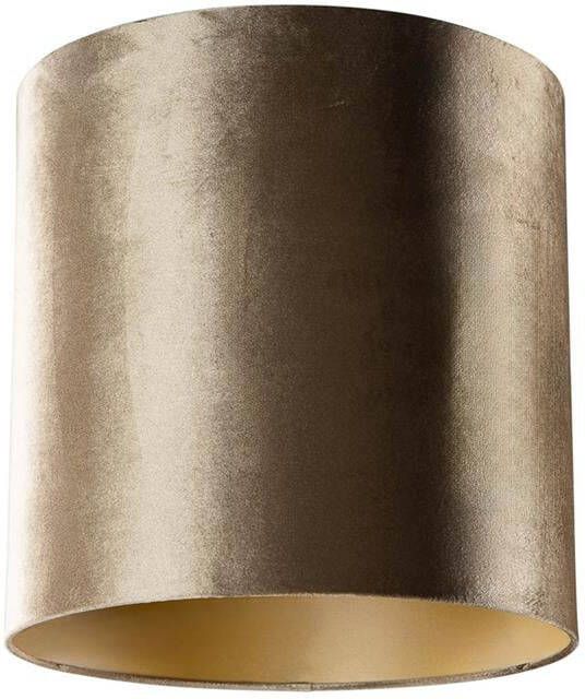 QAZQA Velours lampenkap brons met gouden binnenkant 40|40|40