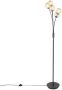 QAZQA Moderne Vloerlamp Zwart Met Goud 5-lichts Athens Wire - Thumbnail 2