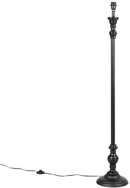 QAZQA classico Klassieke Vloerlamp Staande Lamp 1 lichts H 1380 mm Zwart Woonkamer Slaapkamer Keuken