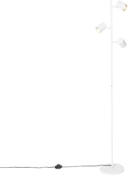 QAZQA Moderne vloerlamp wit 3-lichts Jeana