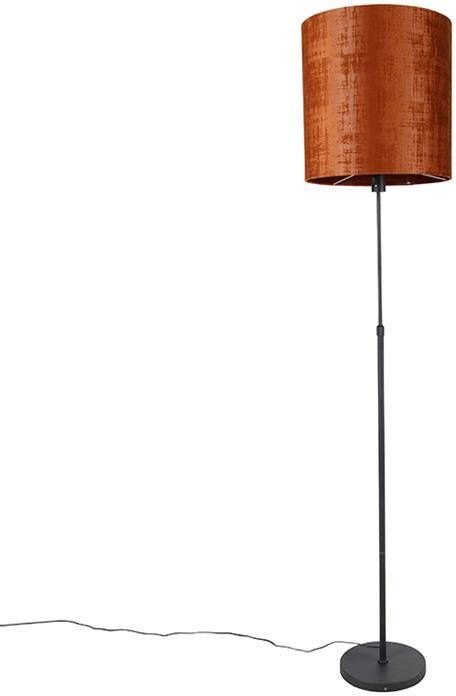 QAZQA parte Vloerlamp met lampenkap 1 lichts H 191 cm Oranje