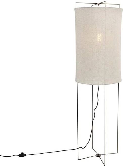 QAZQA rich Design Vloerlamp Staande Lamp 1 lichts H 1340 mm Beige Woonkamer Slaapkamer Keuken