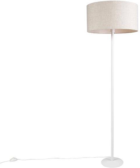 QAZQA Moderne vloerlamp wit met peperkleurige kap 50 cm Simplo