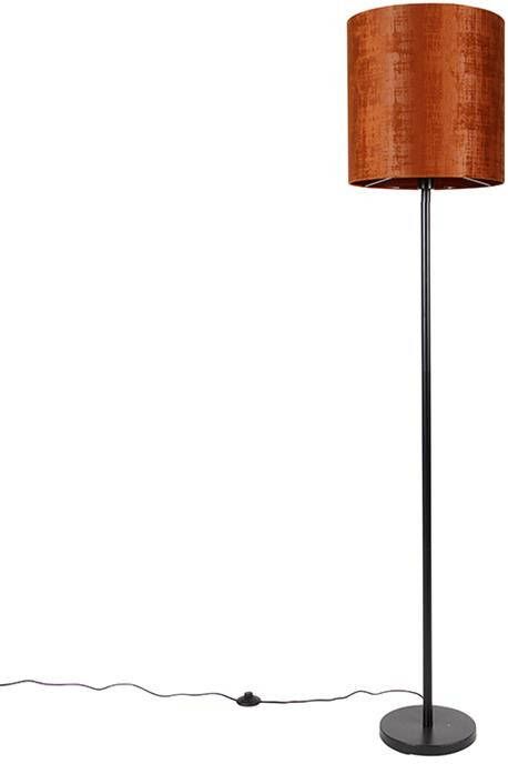 QAZQA simplo Vloerlamp met lampenkap 1 lichts H 1840 mm Oranje