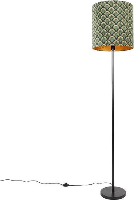 QAZQA simplo Moderne Vloerlamp Staande Lamp met kap 1 lichts H 1840 mm Paars Woonkamer Slaapkamer Keuken