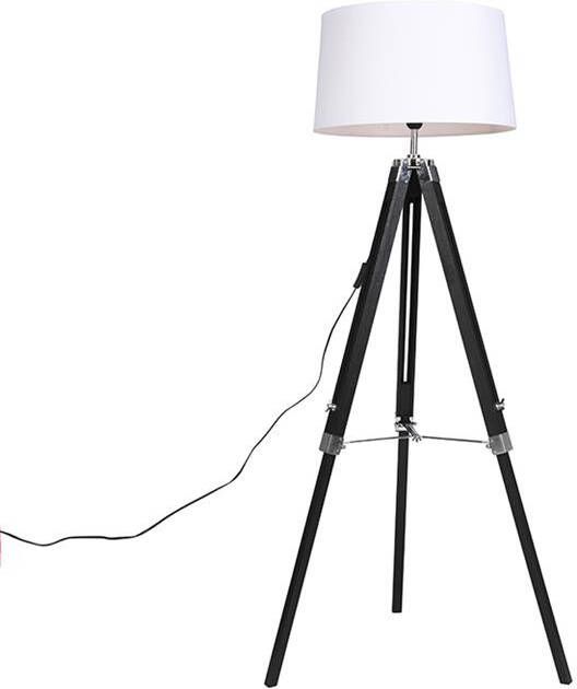 QAZQA tripod Verstelbare vloerlamp 1 lichts H 1515 mm Wit