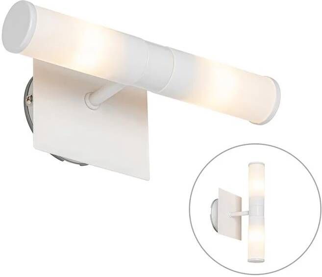 QAZQA Moderne badkamer wandlamp wit IP44 2-lichts Bath