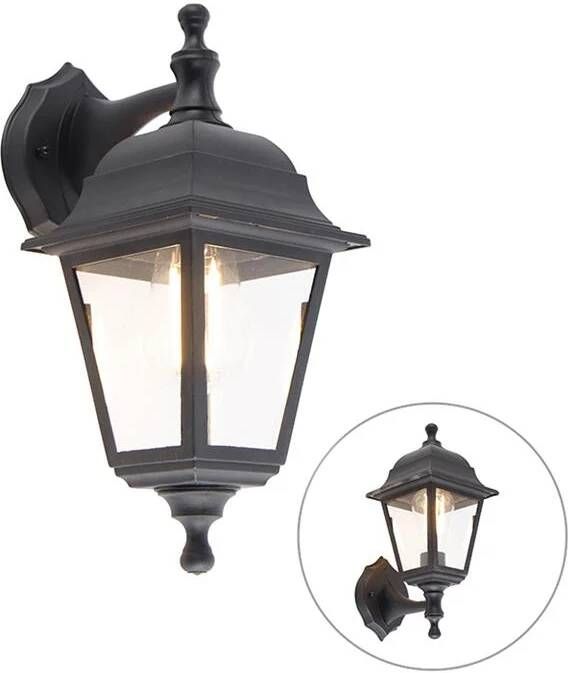 QAZQA Wandlamp buiten capital Zwart Klassiek | Antiek L 150mm