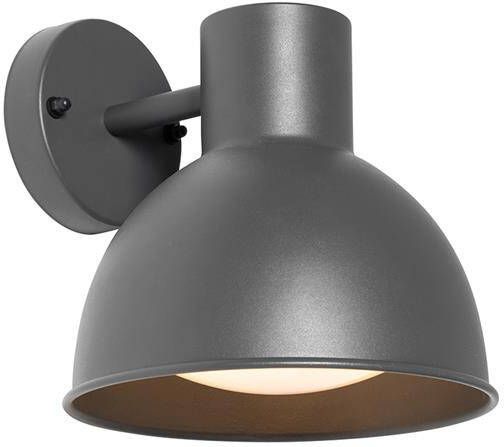 QAZQA Industriële Buitenwandlamp Donkergrijs Rond Ip44 Natas