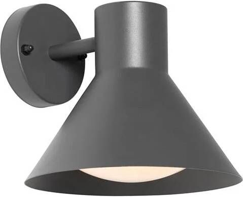 QAZQA Industriële Buitenwandlamp Donkergrijs Kegel Ip44 Natas