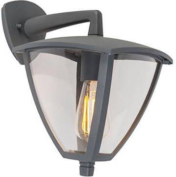 QAZQA Klassieke Buitenlantaarn Wand Down Donkergrijs Ip44 Platar