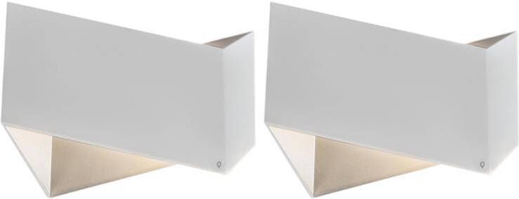 QAZQA Set van 2 design wandlampen wit Fold