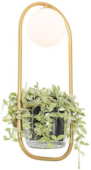 QAZQA Art Deco Wandlamp Goud Met Wit Glas Isabella