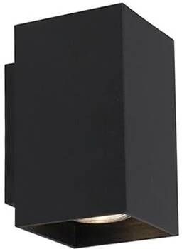 QAZQA Moderne Wandlamp Zwart Vierkant 2-lichts Sandy