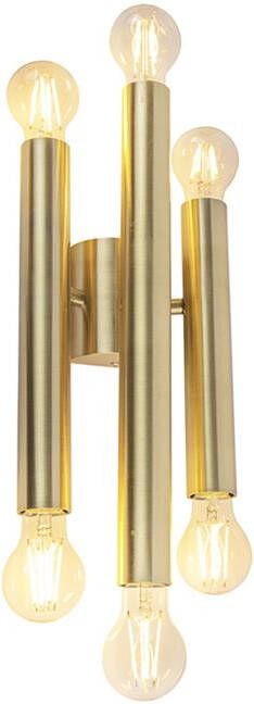 QAZQA Wandlamp tubi Goud|messing Art Deco L 185mm