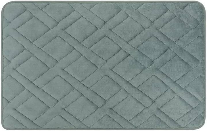 QUVIO Badmat met ruit patroon 50x80cm Grijs
