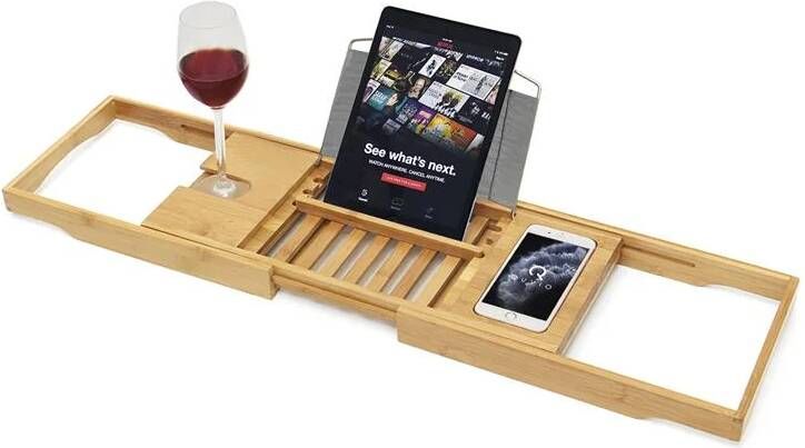 QUVIO Badrekje voor boek of tablet en een wijntje