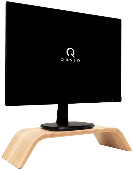 QUVIO Computer monitor standaard hout licht bruin