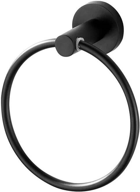 QUVIO Handdoekhouder ring staal Zwart