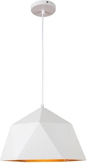 QUVIO Hanglamp modern Plafondlamp Sfeerlamp Leeslamp Eettafellamp Verlichting Slaapkamer lamp Slaapkamer verlichting Keukenverlichting Keukenlamp Hoekig design Diameter 33 cm Wit