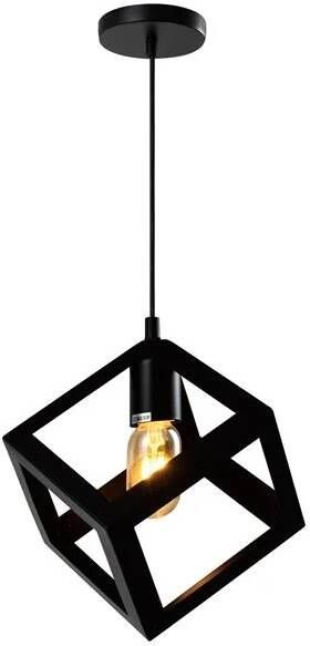 QUVIO Hanglamp met metalen frame vierkant zwart QUV5150L-BLACK