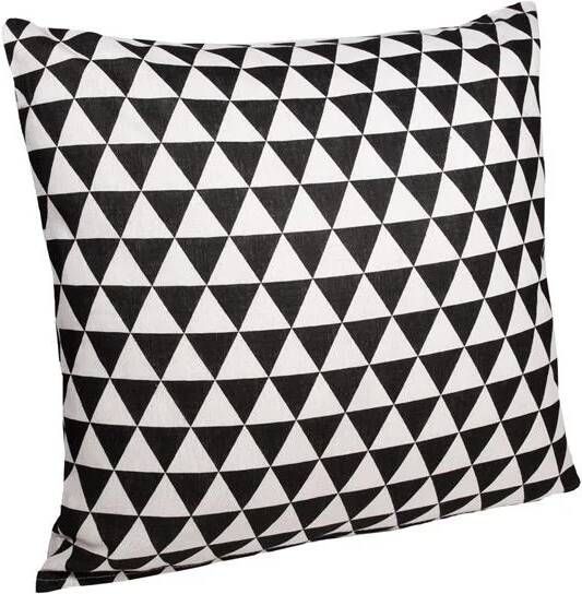 QUVIO Kussenhoes 45 x 45cm driehoekjes Zwart en Wit