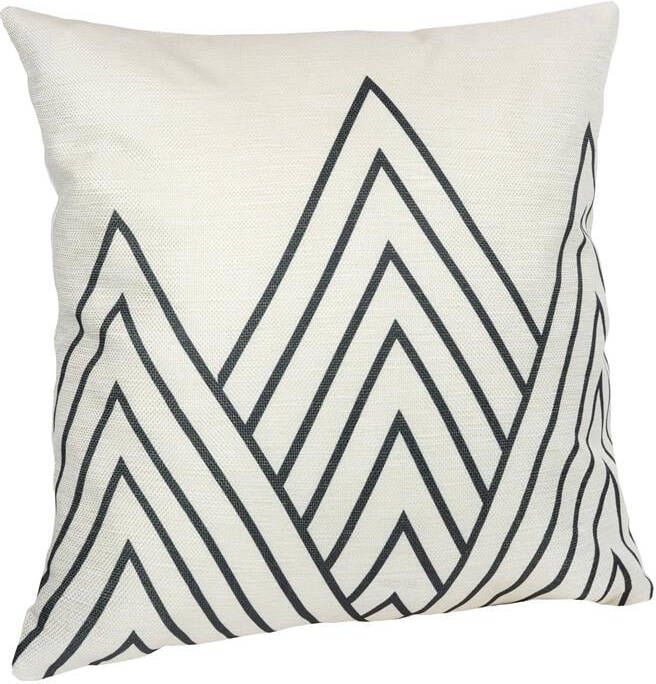 QUVIO Kussenhoes met driehoek patroon 45 x 45cm Zwart | beige