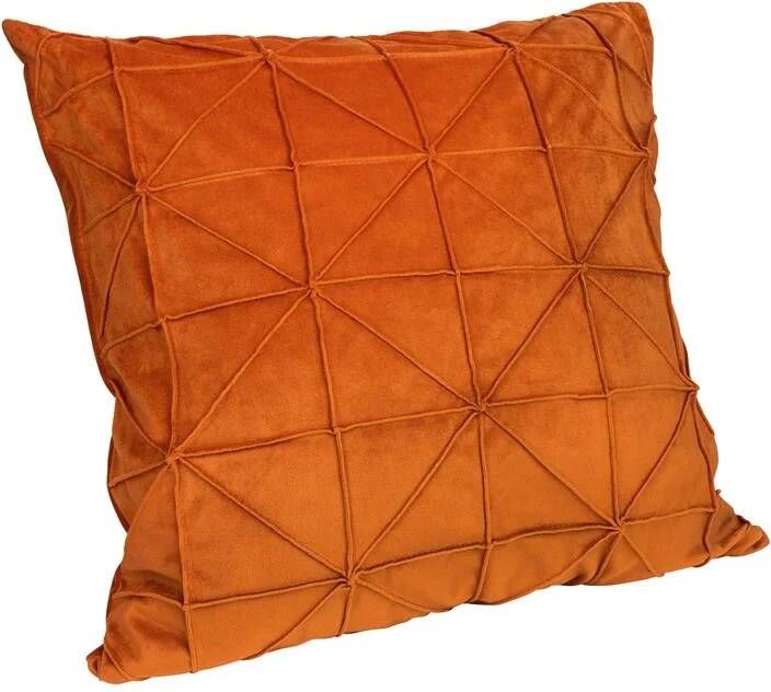 QUVIO Kussenhoes met grafisch patroon 50 x 50 cm Fluweel Oranje