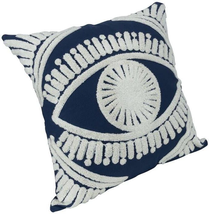 QUVIO Kussenhoes met oog 45 x 45cm Blauw