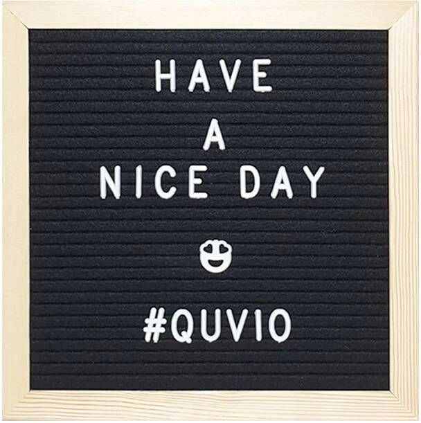 QUVIO Letterbord zwart met houten lijst