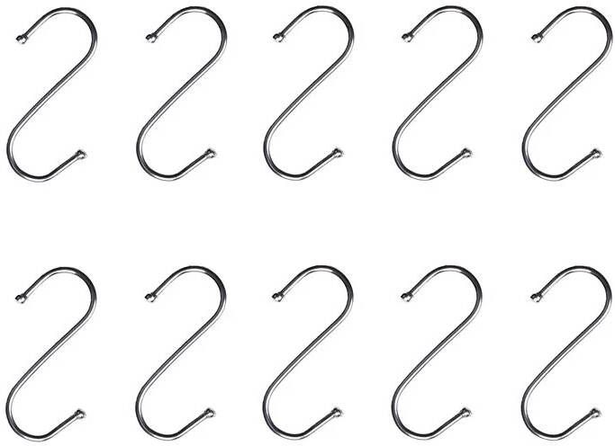QUVIO Ophanghaken RVS zilver S 6 5 cm (h) 10 stuks