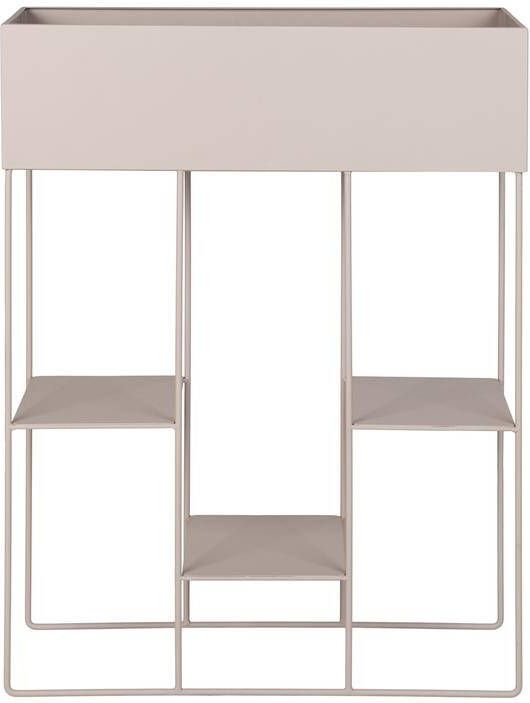 QUVIO Plantenbak met 3 planken Metaal Beige