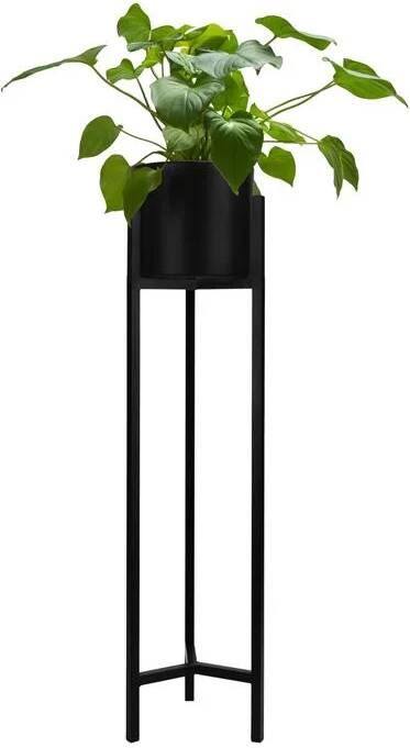 QUVIO Plantenstandaard inclusief pot 22x22x90 cm Zwart L