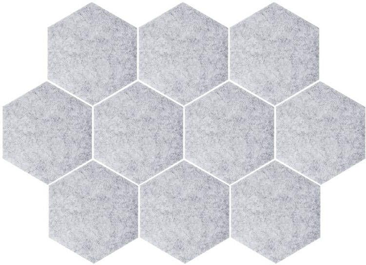 QUVIO Memobord Hexagon Bulletin board Set van 10 Vilt