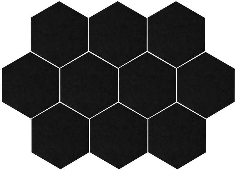 QUVIO Memobord Hexagon Bulletin board Set van 10 Zwart