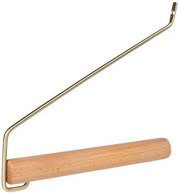 QUVIO Wandhaak met hout en metaal Goud + lichthout
