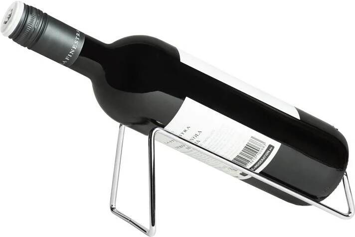 QUVIO Wijnfles houder metaal voor 1 fles Zilver