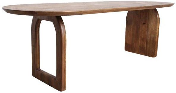 Raw Materials Bullnose eettafel mix onderstel bruin 200 cm