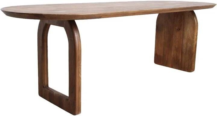 Raw Materials Bullnose eettafel mix onderstel bruin 240 cm