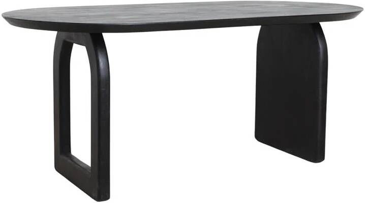 Raw Materials Bullnose eettafel mix onderstel zwart 200 cm