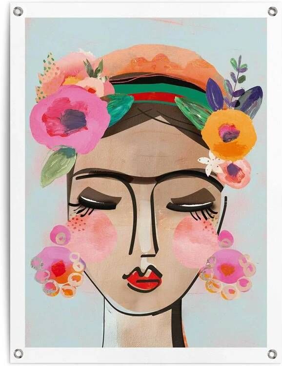 Reinders Colourful Face Tuinposter 80x60cm