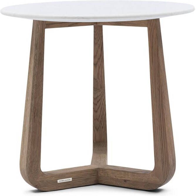 Rivièra Maison Luxe Ronde Salontafel in Marmer en Eikenhout Hoogte 55 cm