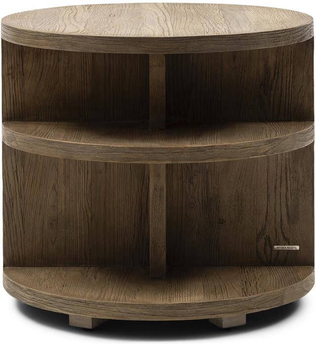 Rivièra Maison Bijzettafel Del Rey Eikenhout 60cm Bruin Rond