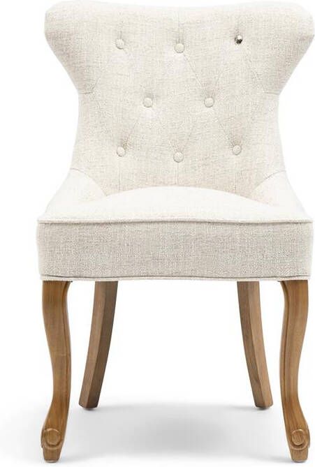Rivièra Maison Elegante eetstoel in A91 Antiek Wit van Polyester en Rubberwood 59x60x93 cm