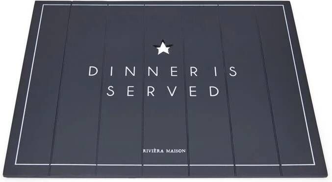 Rivièra Maison Placemat Dinner Is Served Zwart MDF 30x40cm
