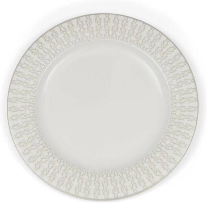 Rivièra Maison Riviera Maison Bord Wit|Beige Claymont Porselein (ØxH) 20.5x2