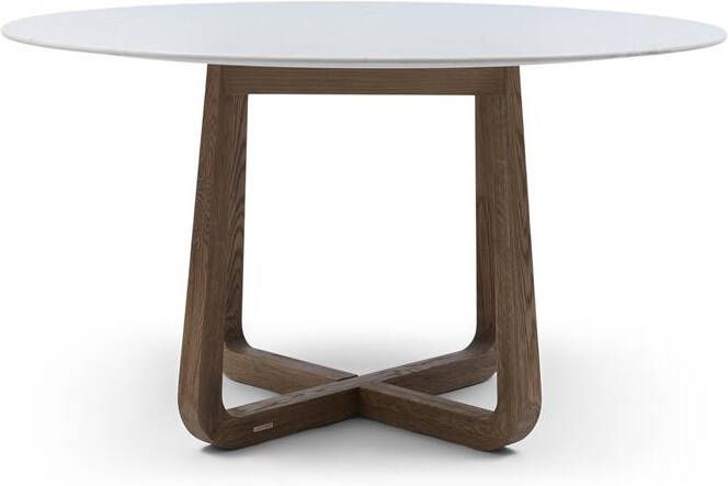 Rivièra Maison Ronde Eettafel Casone Marmer en eikenhout 140cm Wit