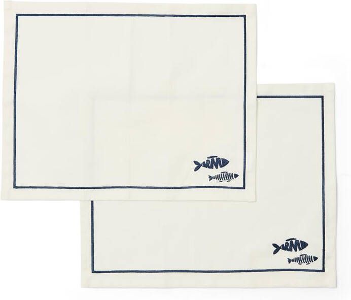 Rivièra Maison Riviera Maison Placemats Wit Como Catch Placemat textiel Katoen