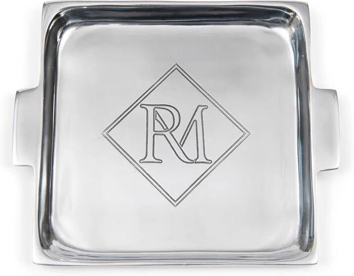Rivièra Maison Riviera Maison Dienblad Rechthoek Zilver RM Monogram Aluminium